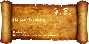 Heyer Bianka névjegykártya